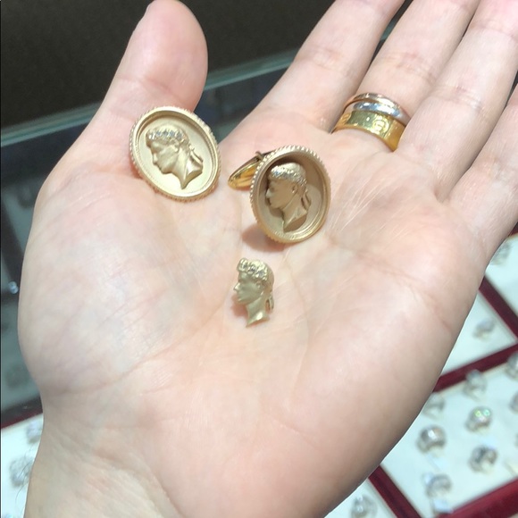 14K Solid Heavy Antique Cufflinks and Tie Tack!!! - Picture 1 of 8